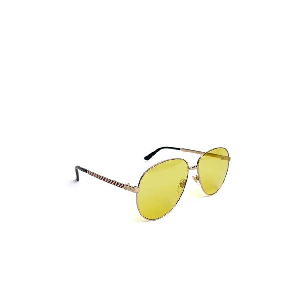 Gucci Gold Aviator Yellow Lens Sunnies - image 2