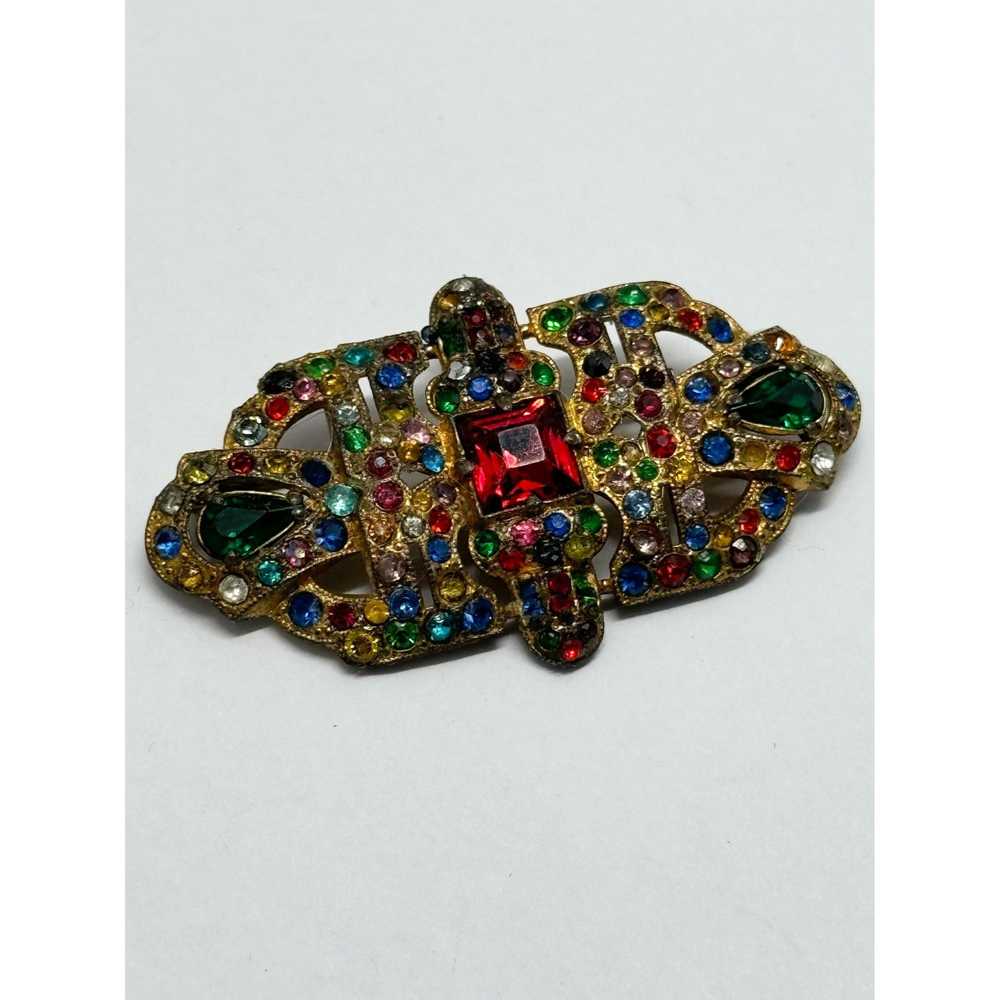 Vintage Estate rhinestone brooch pin - image 2