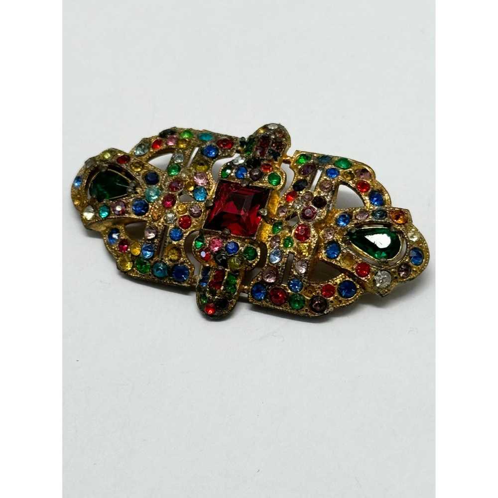 Vintage Estate rhinestone brooch pin - image 3