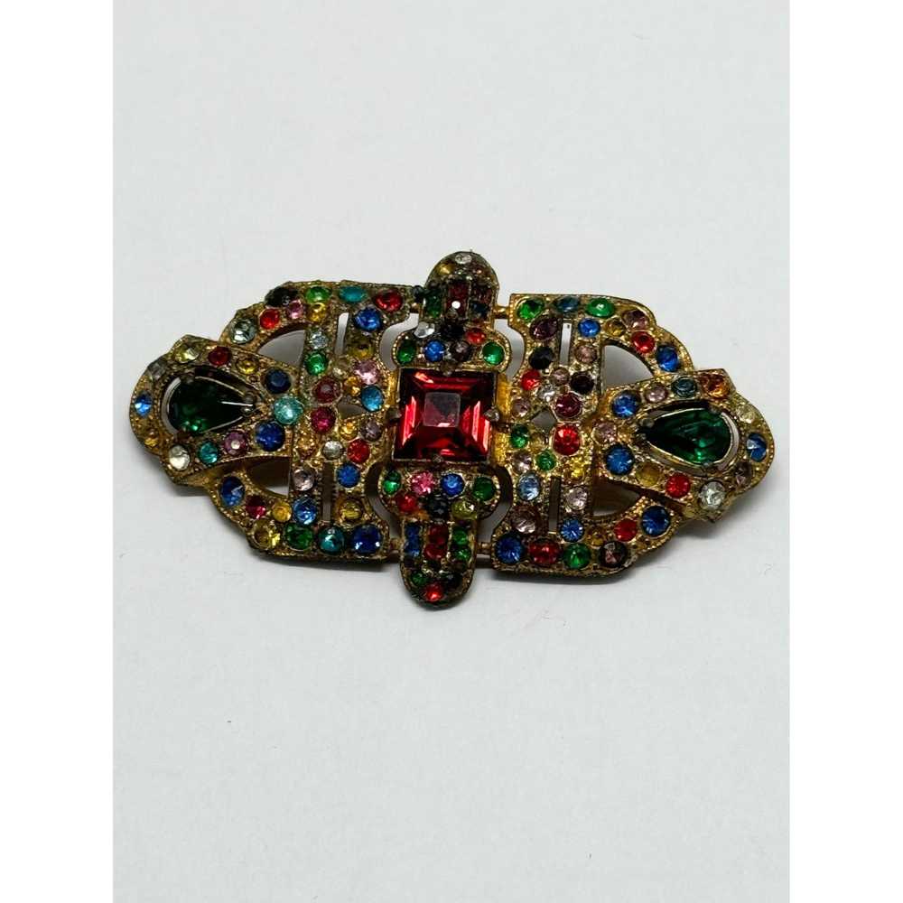 Vintage Estate rhinestone brooch pin - image 4