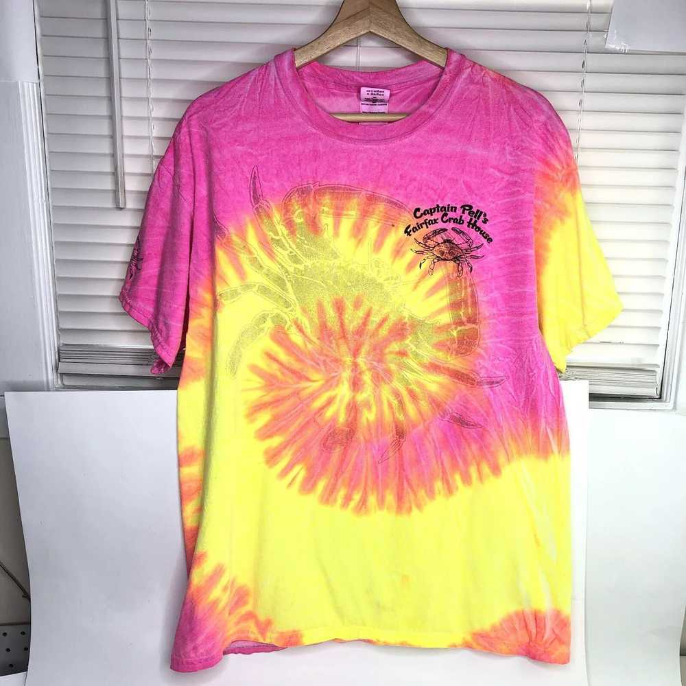 Gildan Vtg Tie Dyed T-shirt L Advertise Captain P… - image 3