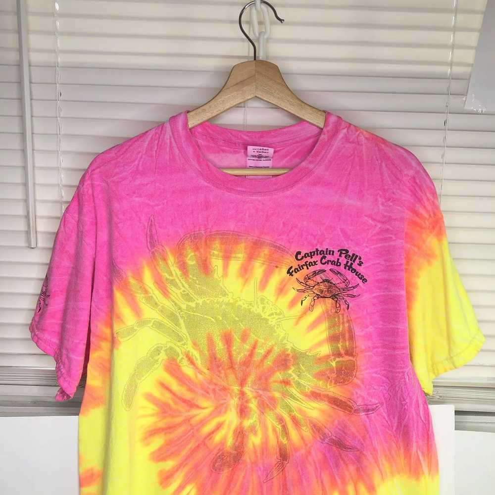 Gildan Vtg Tie Dyed T-shirt L Advertise Captain P… - image 4