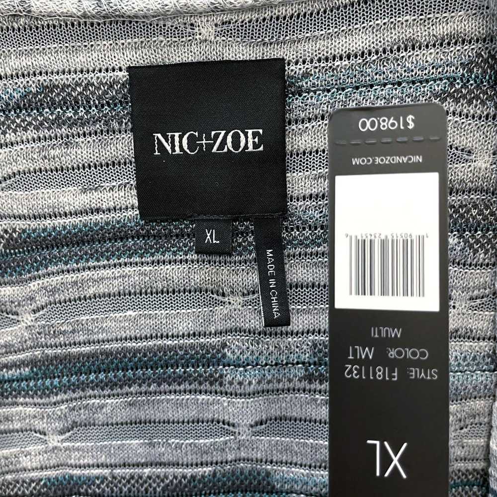 NWT Wmns NIC+ZOE Gray & Blue Long Duster Cardigan… - image 3