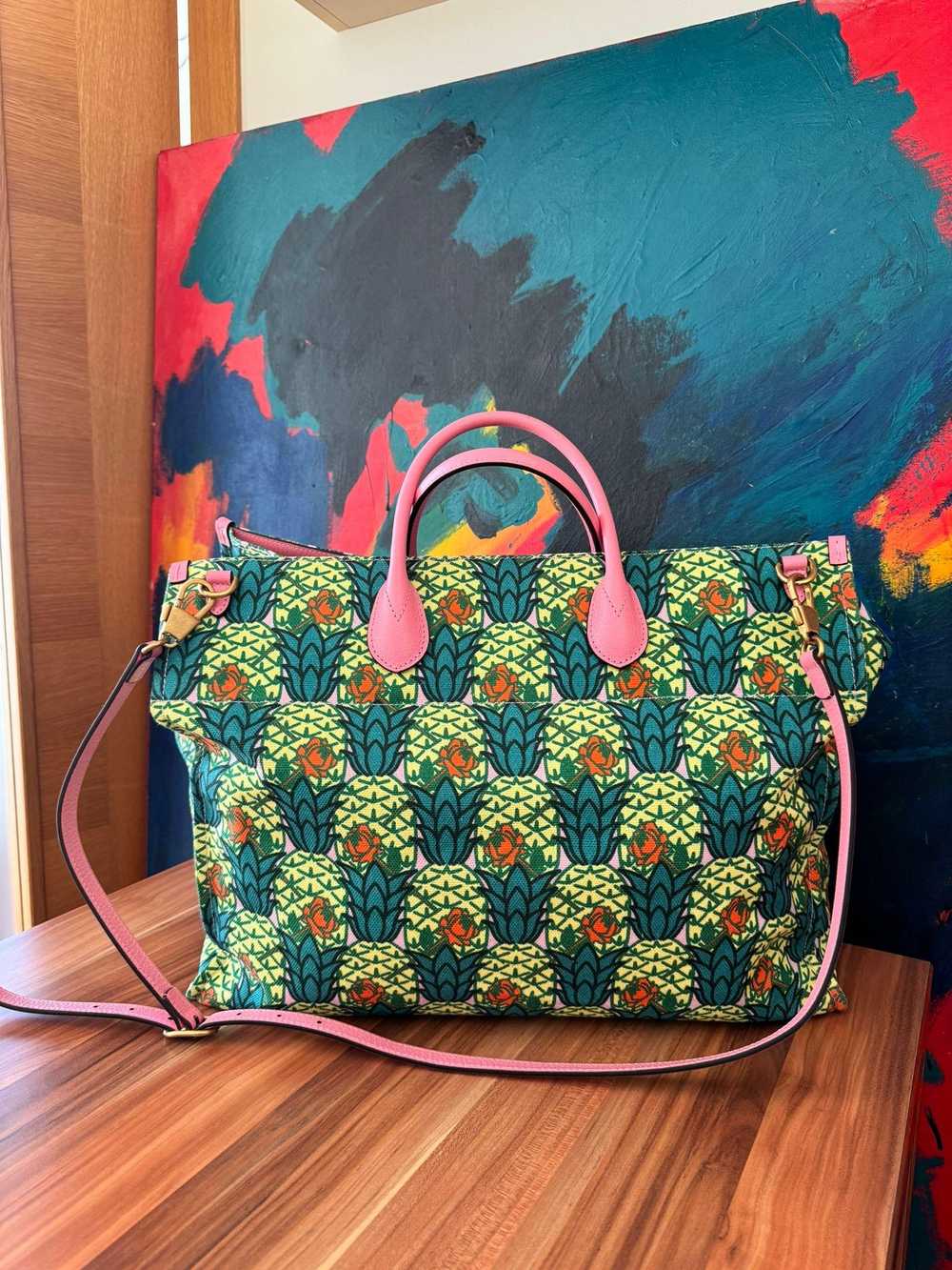 Product Details Gucci Green Pineapple Tote Bag - image 2