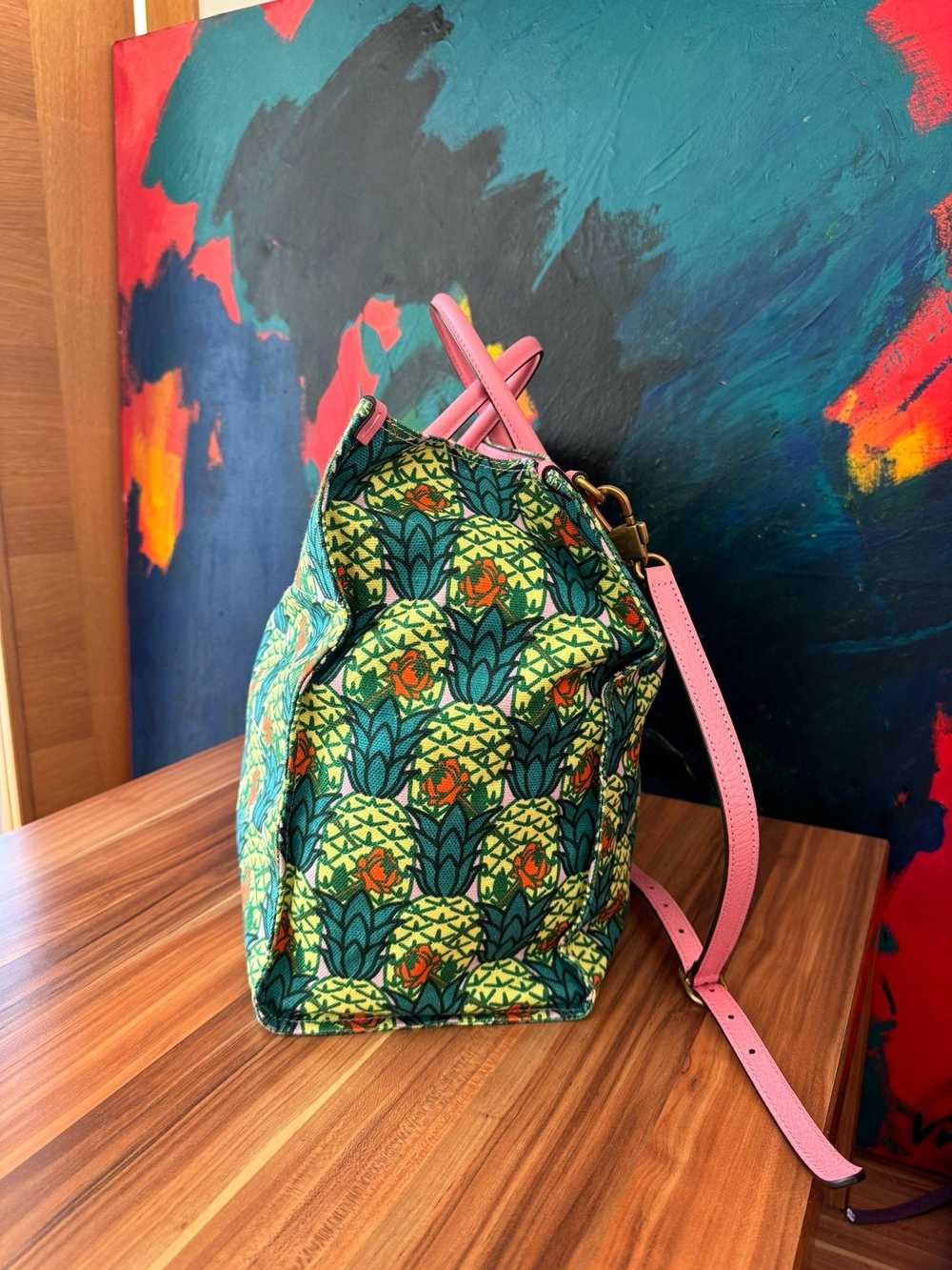 Product Details Gucci Green Pineapple Tote Bag - image 3