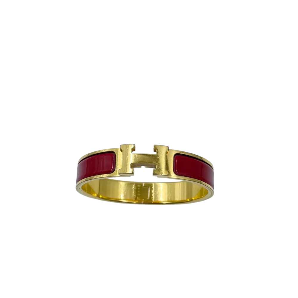 Product Details Hermes Burgundy and Gold Clic H B… - image 4