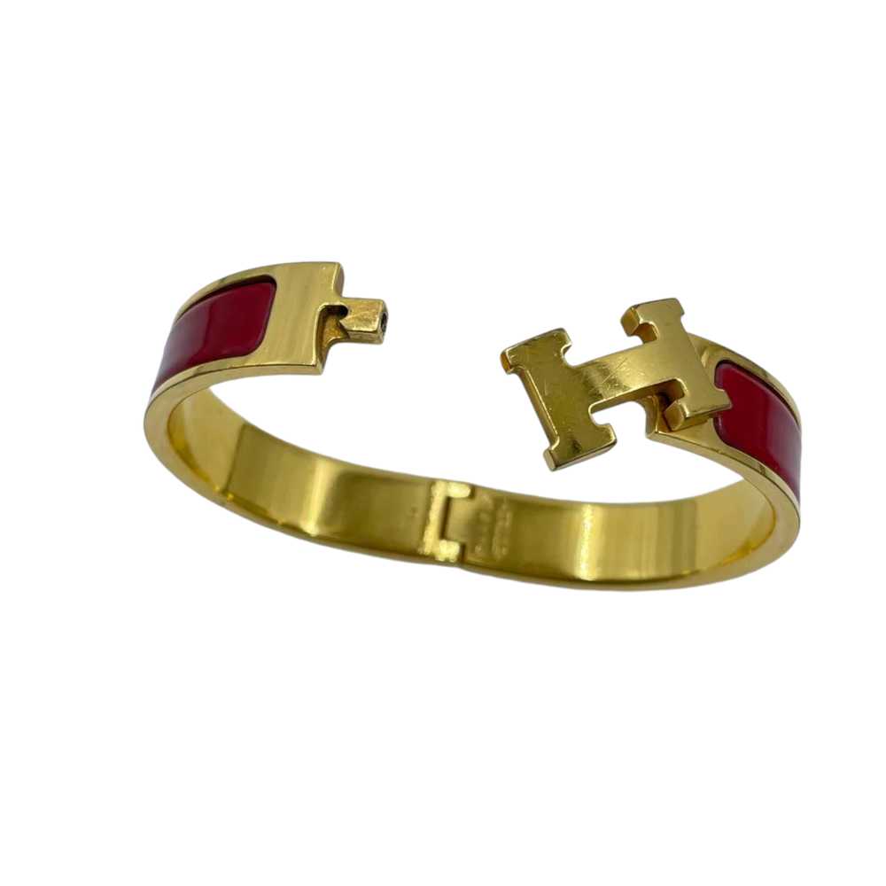 Product Details Hermes Burgundy and Gold Clic H B… - image 7