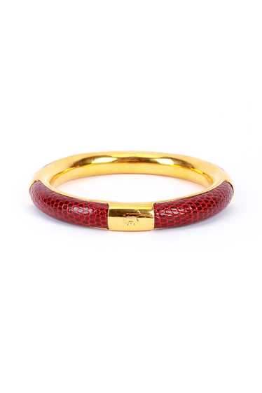 GUCCI Burgundy Lizard Skin Bangle