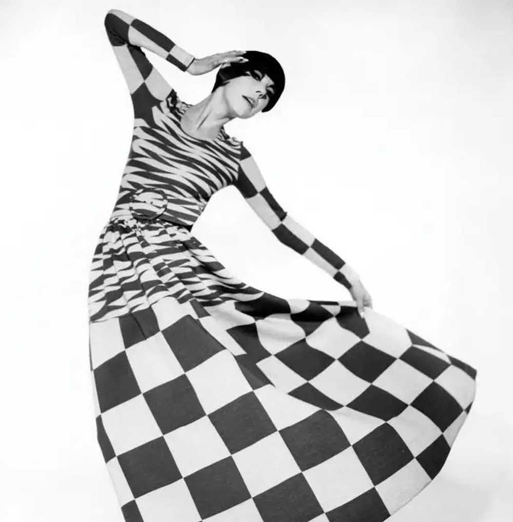 RUDI GERNREICH Op Art Wool Knit Dress - image 2