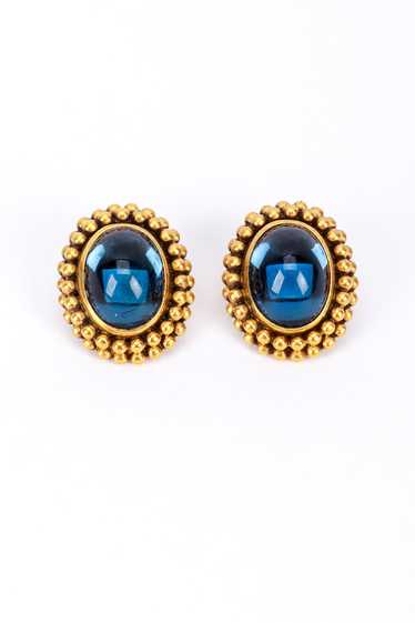 YSL Oval Cabochon Button Earrings