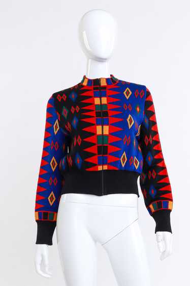 YVES SAINT LAURENT Geo Knit Wool Sweater