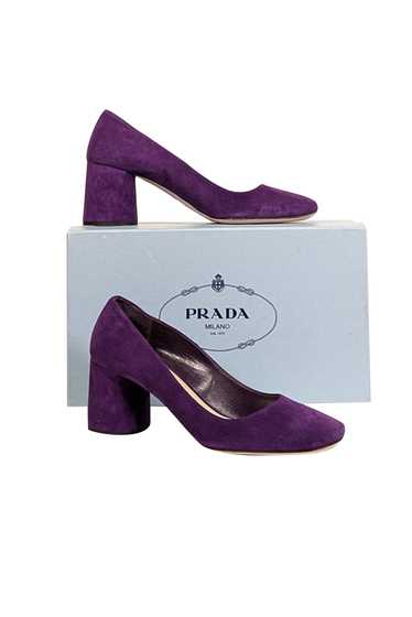 Prada - Purple Suede Rounded Toe Low Pumps Sz 8