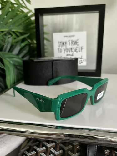 PRADA GREEN TRIANGLE SUNGLASSES