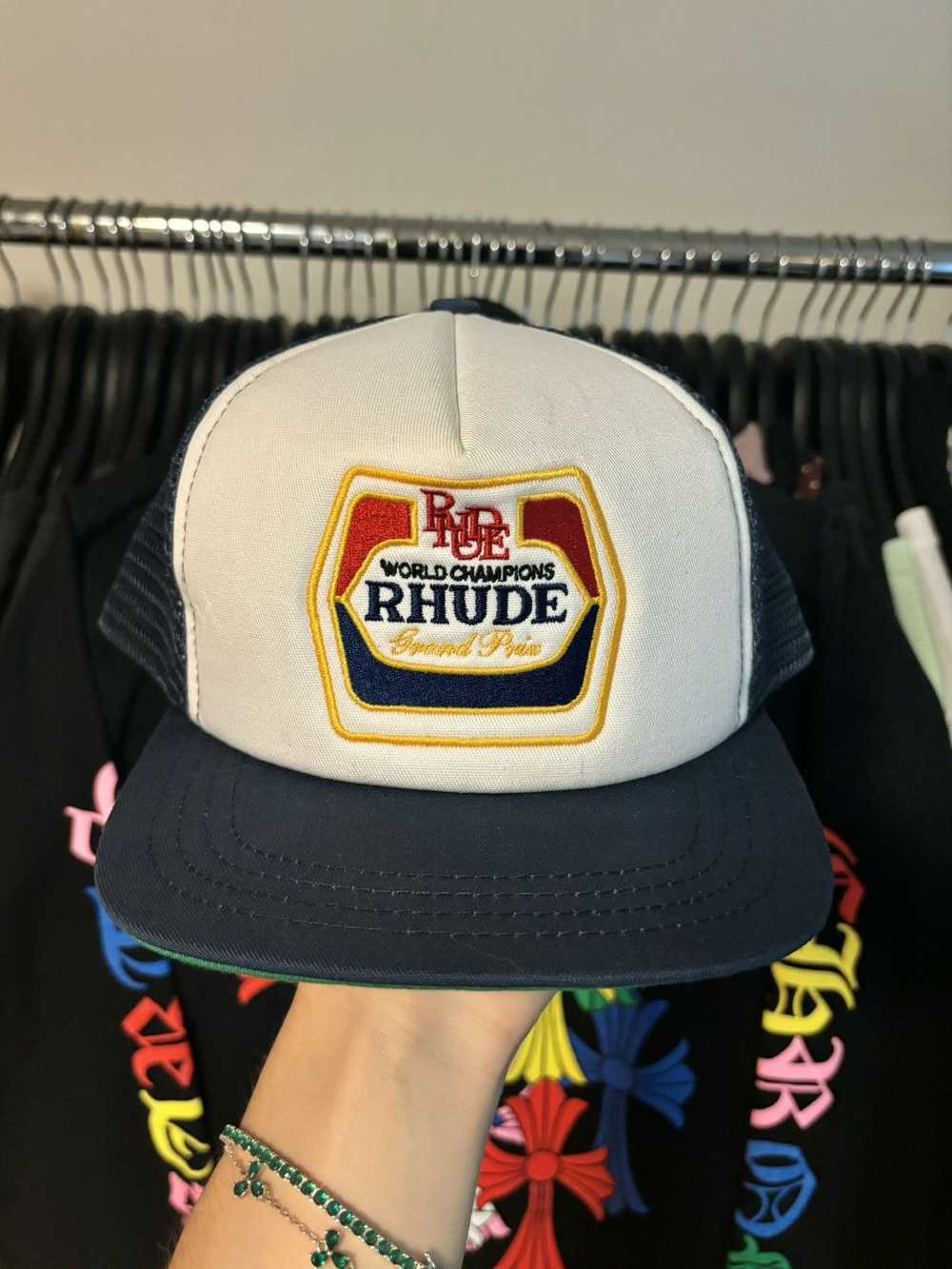 RHUDE RACING WORLD PRIX SNAPBACK HAT - image 1