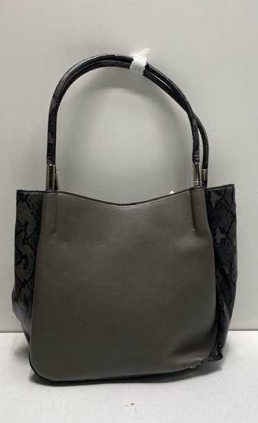 Alfani Shoulder Bag Grey, Black Snake Skin Print