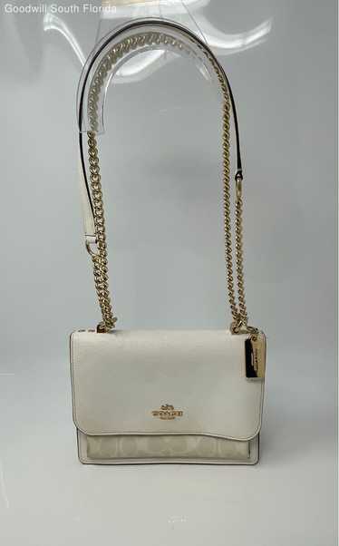 Coach Womens Klare White Leather Chain Strap Cross