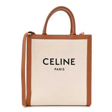 CELINE Canvas Calfskin Logo Print Small Vertical … - image 1