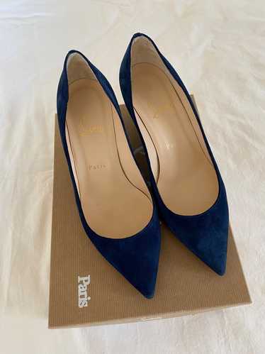 Christian Louboutin Blue Suede Wedges. Pipina 55…