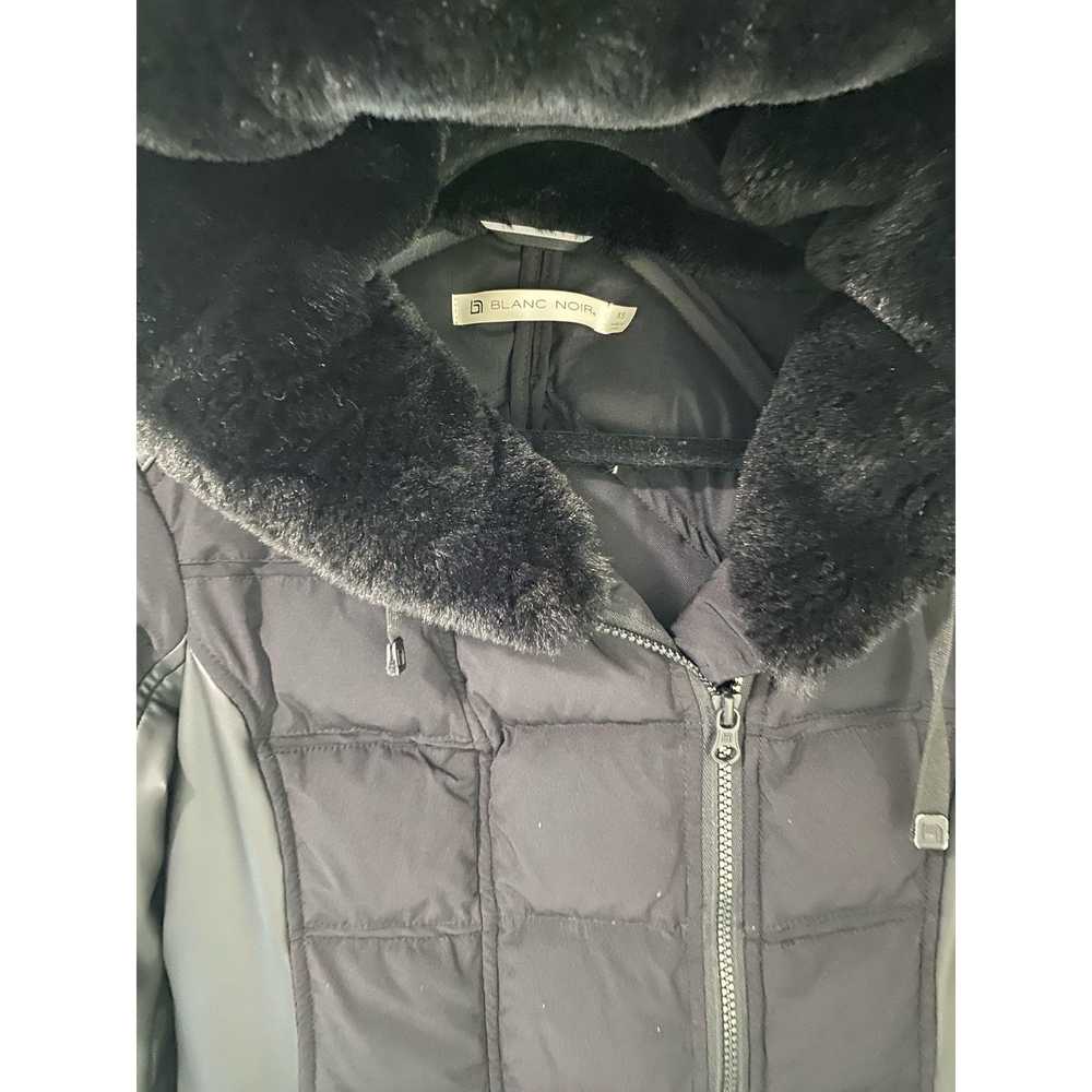 Blanc Noir Blanc Noir Faux Fur Hooded Moto Puffer… - image 6