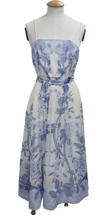 lipsy london Blue Floral Cami Strap Skater Midi Dr