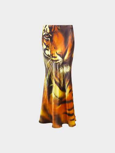 Roberto Cavalli SS 2000 Tiger Print Silk Maxi Silk