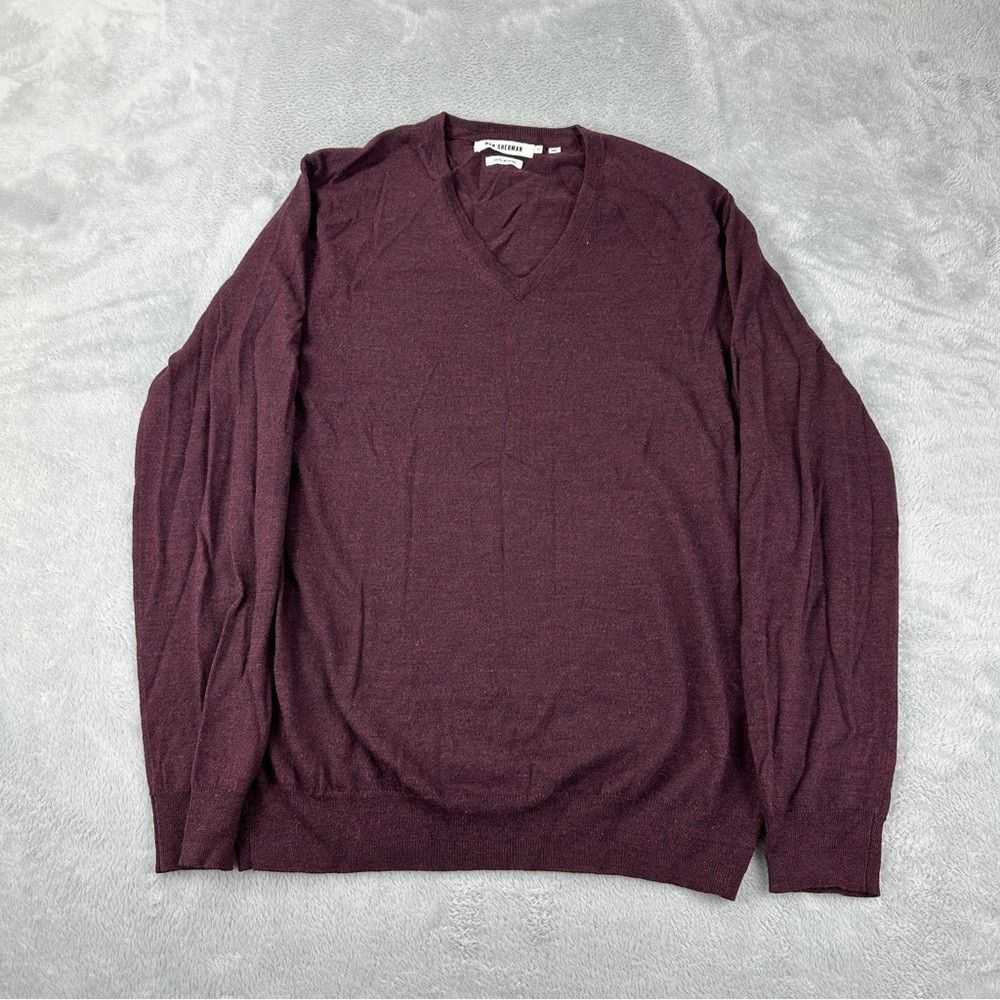 Ben Sherman Ben Sherman V Neck 100% Maroon Red Me… - image 1