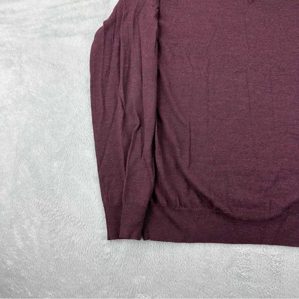 Ben Sherman Ben Sherman V Neck 100% Maroon Red Me… - image 9