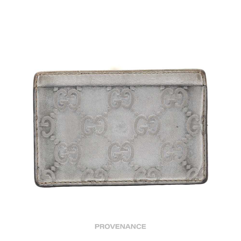 Gucci 🔴 Gucci Card Holder - Metallic GG Guccissi… - image 1