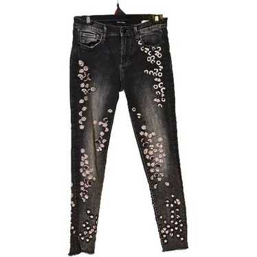 Cherry embroidered jeans - Gem