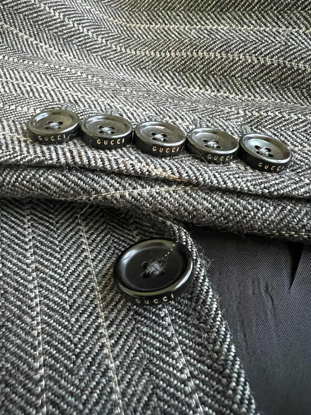 Gucci × Tom Ford GUCCI Wool Grey Striped Blazer -… - image 6