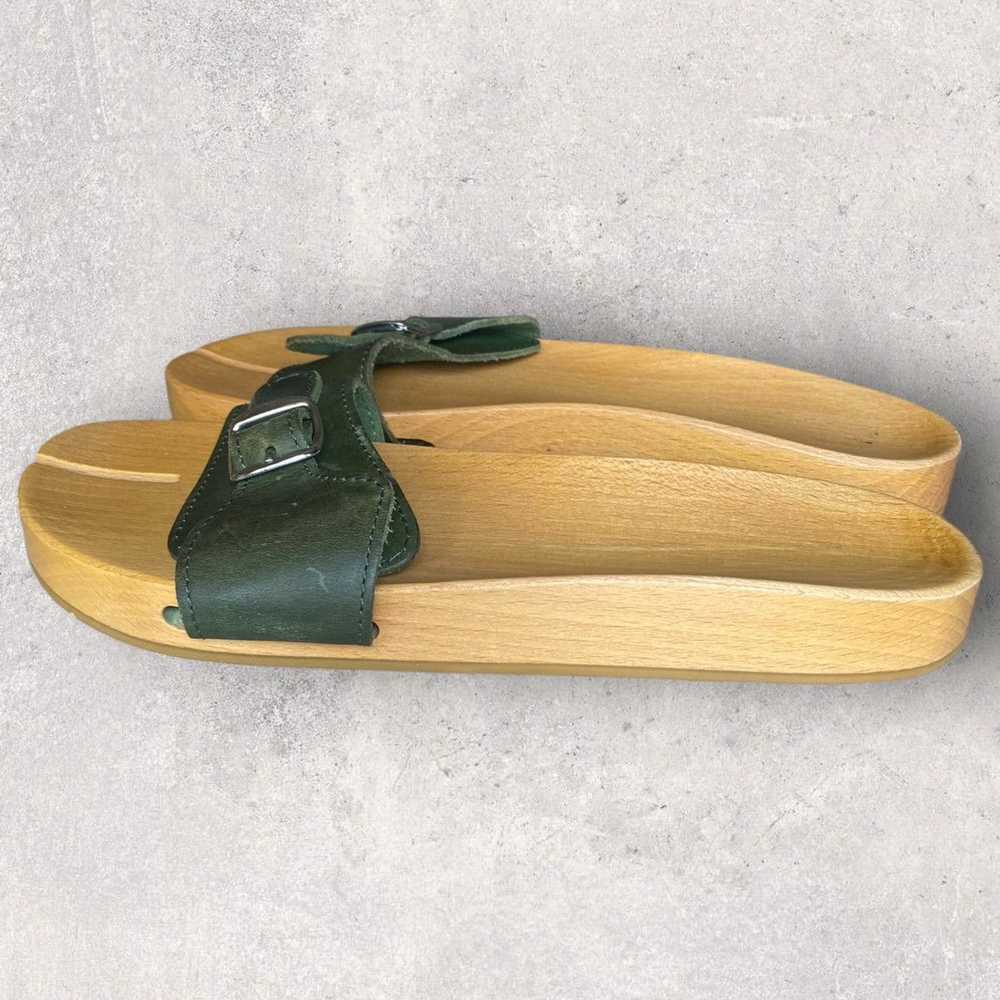 Maison Margiela SS05 MM6 wood tabi clogs with gre… - image 3