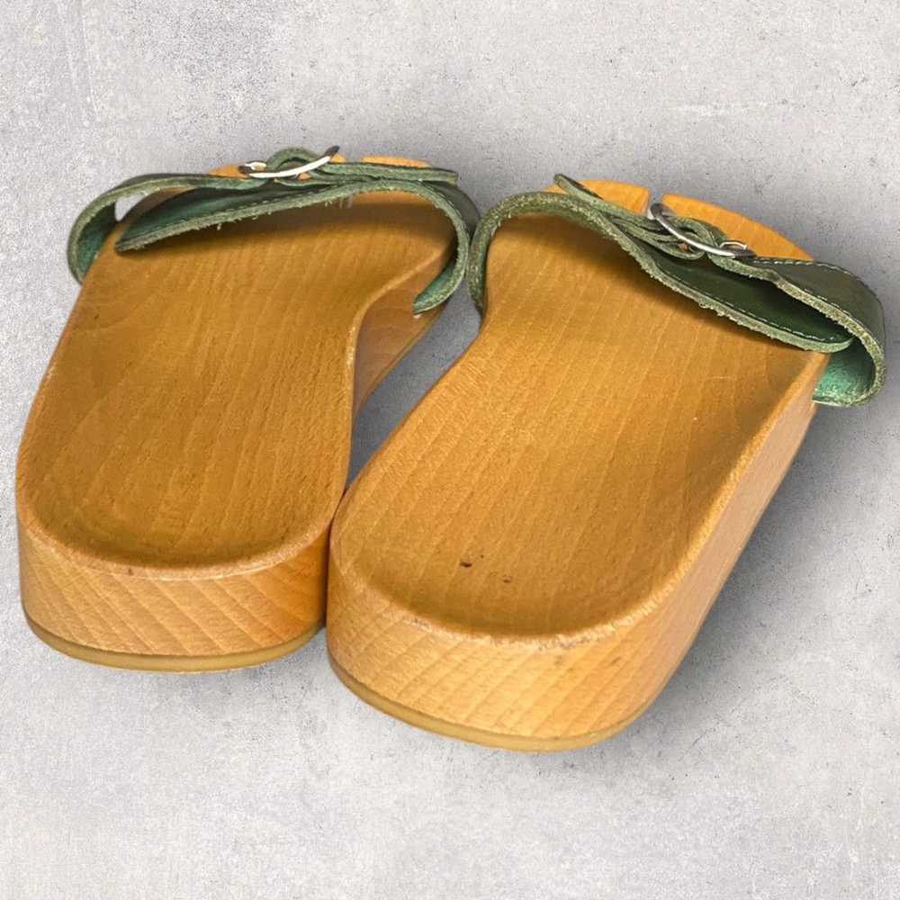 Maison Margiela SS05 MM6 wood tabi clogs with gre… - image 4