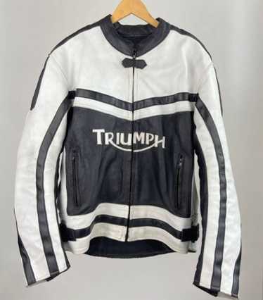 Triumph nubuck leather & felt wool varsity black/tan driving high quality jacket men's sz XL