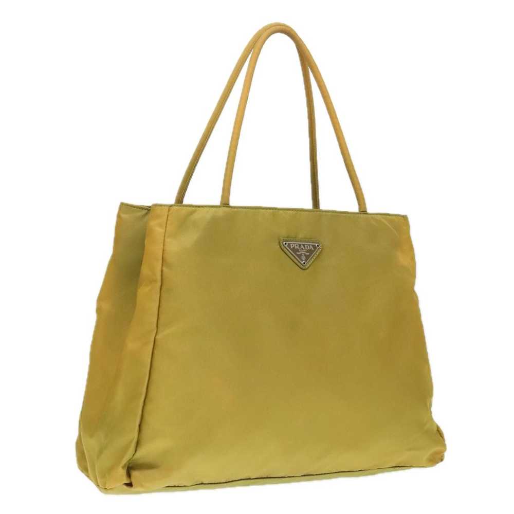 Prada PRADA Tote Bag Nylon Yellow Silver Auth 928… - image 1