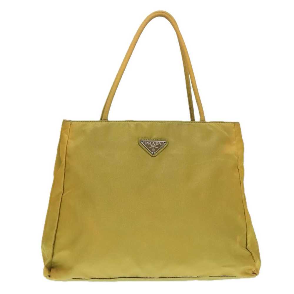 Prada PRADA Tote Bag Nylon Yellow Silver Auth 928… - image 2