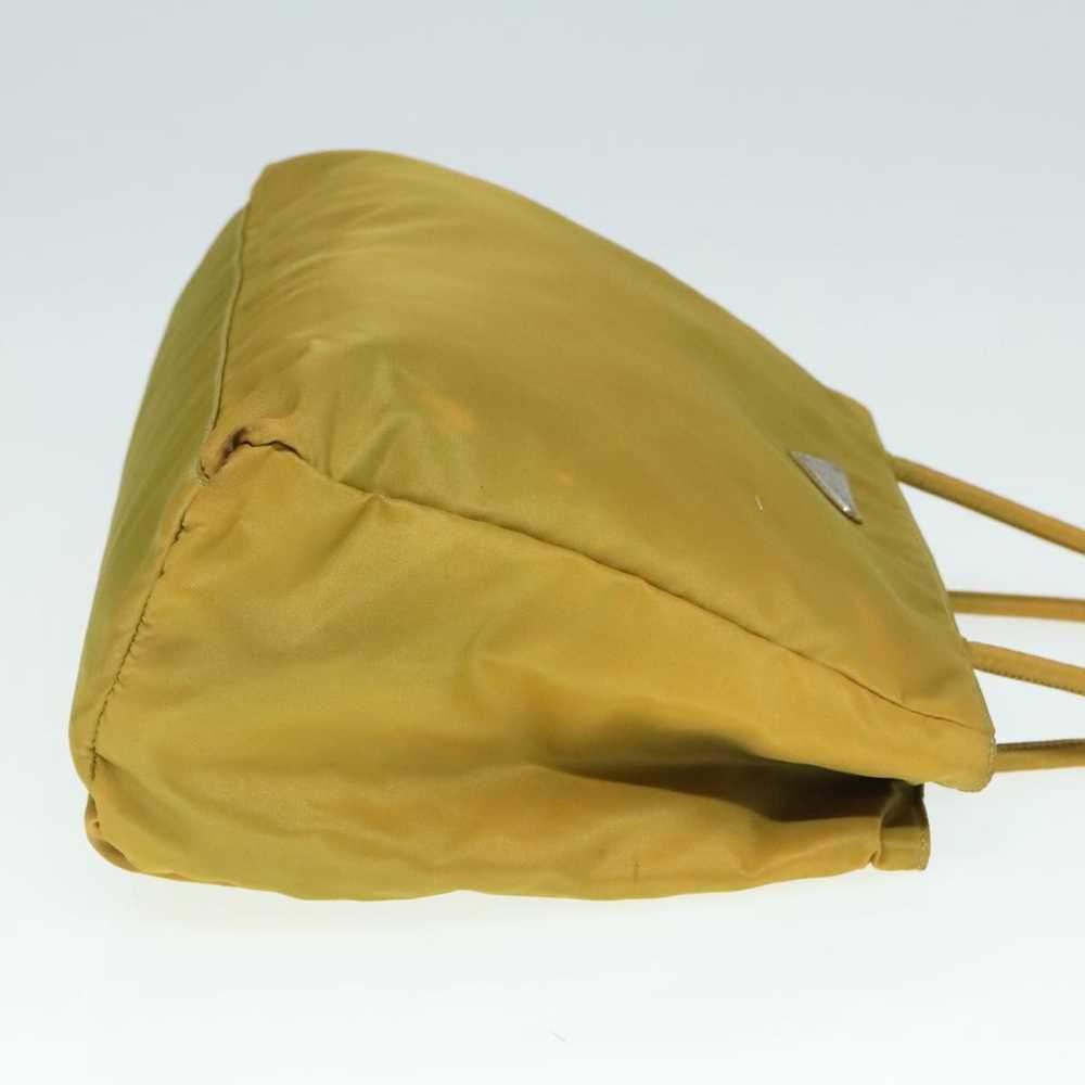 Prada PRADA Tote Bag Nylon Yellow Silver Auth 928… - image 4