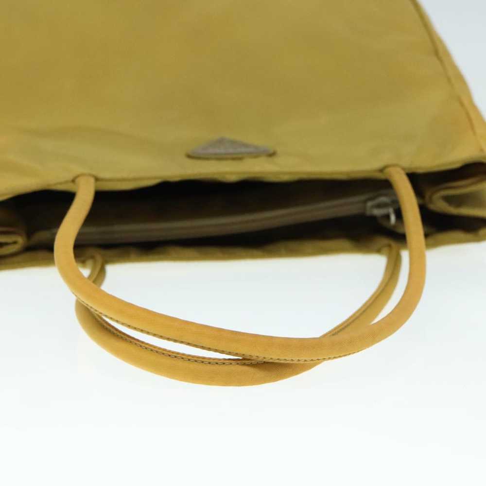 Prada PRADA Tote Bag Nylon Yellow Silver Auth 928… - image 7