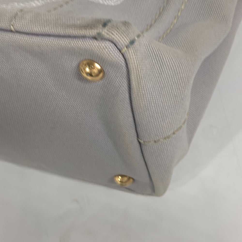 PRADA Tote Bag canvas gray Canapa Stainless Steel… - image 11