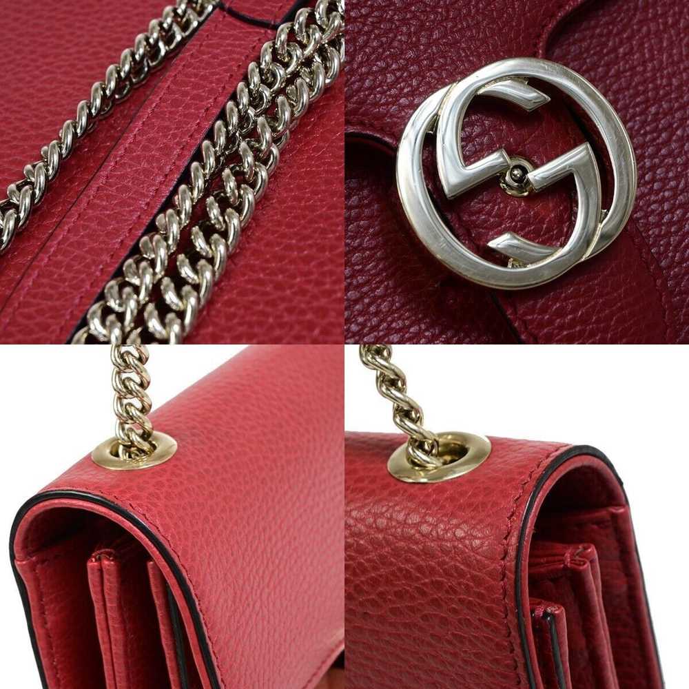 Gucci Interlocking Red Leather Shoulder Bag (Pre-… - image 8