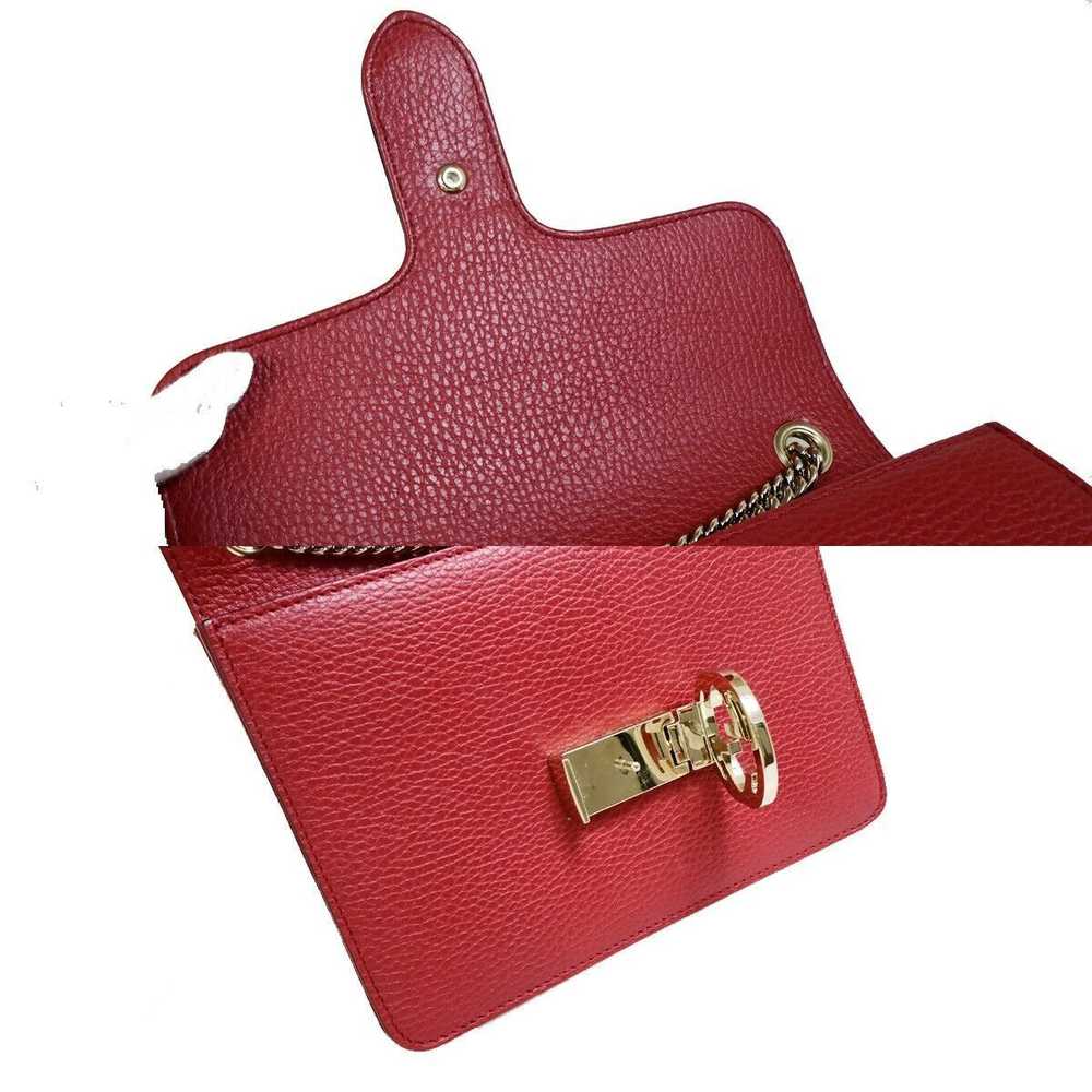 Gucci Interlocking Red Leather Shoulder Bag (Pre-… - image 9