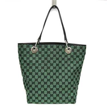 Gucci Gg Canvas Green Canvas Tote Bag (Pre-Owned) - image 1