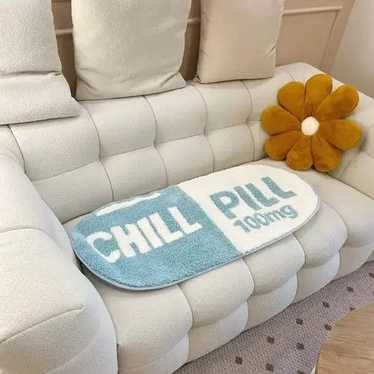 Carpet × Custom 3D Blue "CHILL PILL" Handmade Soft