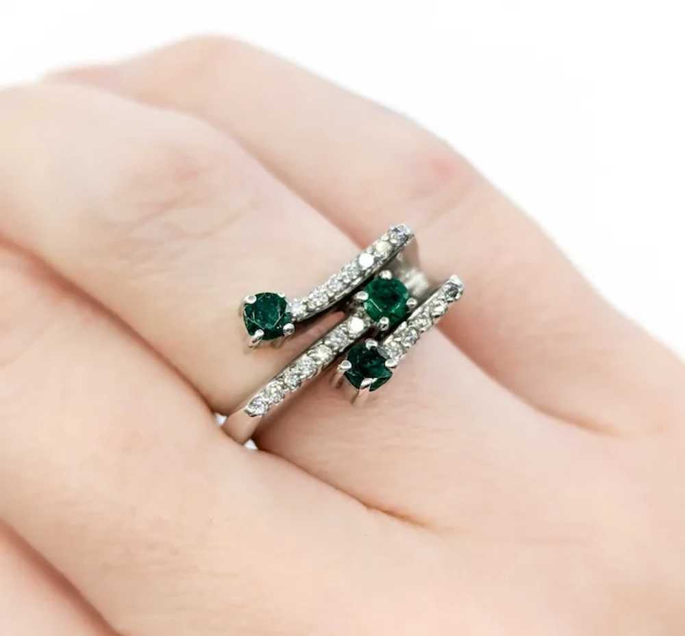 EFFY Emerald & Diamond Bypass Fashion Ring in Whi… - image 11