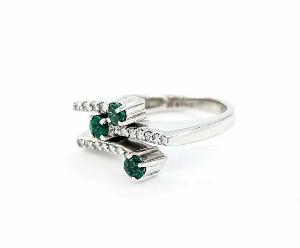 EFFY Emerald & Diamond Bypass Fashion Ring in Whi… - image 3