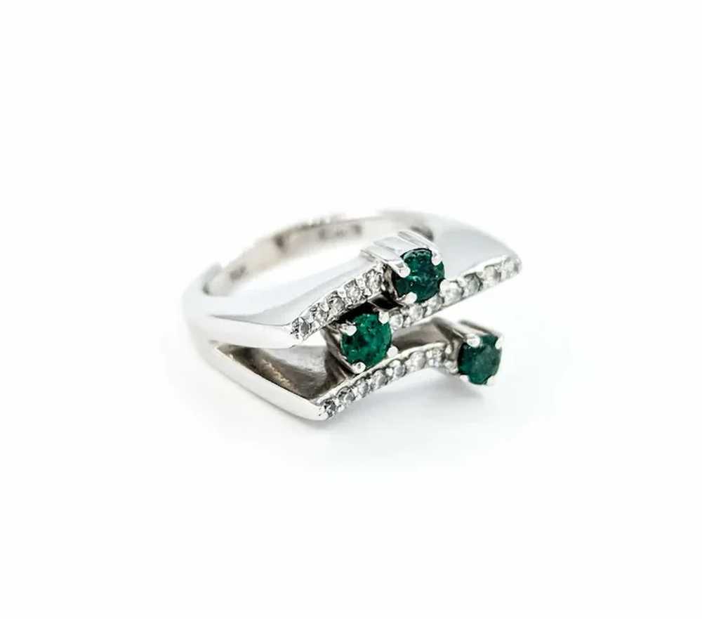 EFFY Emerald & Diamond Bypass Fashion Ring in Whi… - image 4