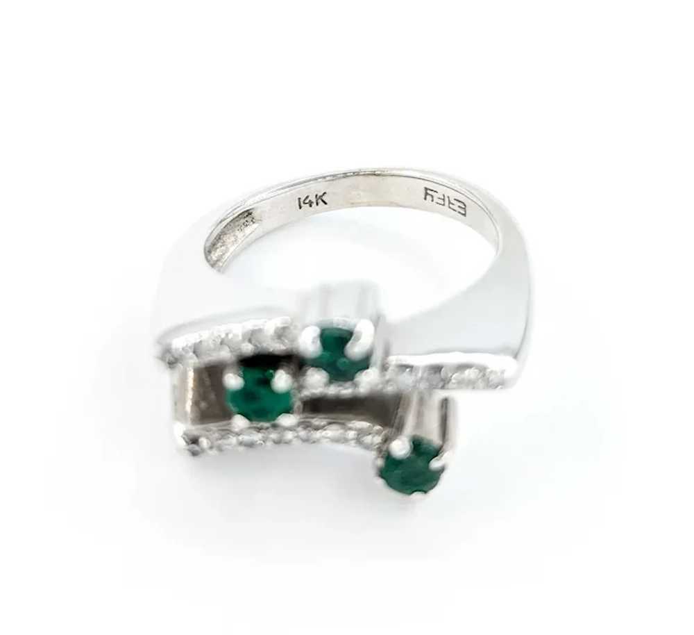 EFFY Emerald & Diamond Bypass Fashion Ring in Whi… - image 5