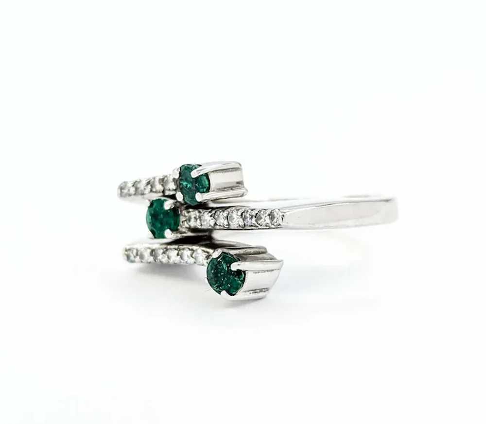 EFFY Emerald & Diamond Bypass Fashion Ring in Whi… - image 8