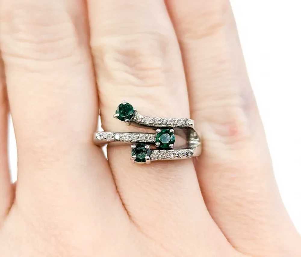 EFFY Emerald & Diamond Bypass Fashion Ring in Whi… - image 9