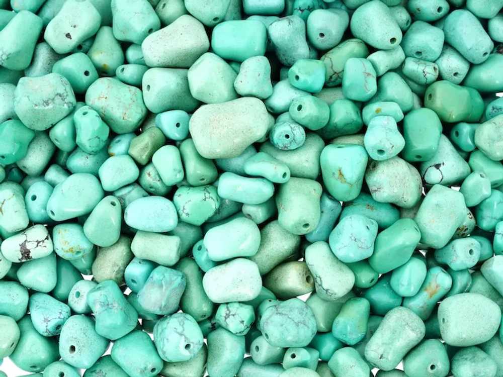 Collection Of Huge Drilled Green Turquoise Beads - image 2