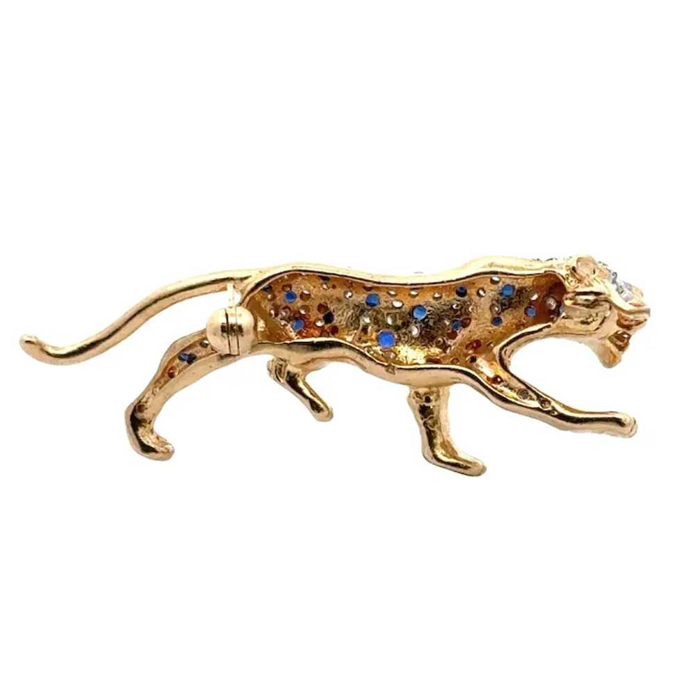 Diamond Sapphire 14 Karat Two Tone Gold Leopard B… - image 4